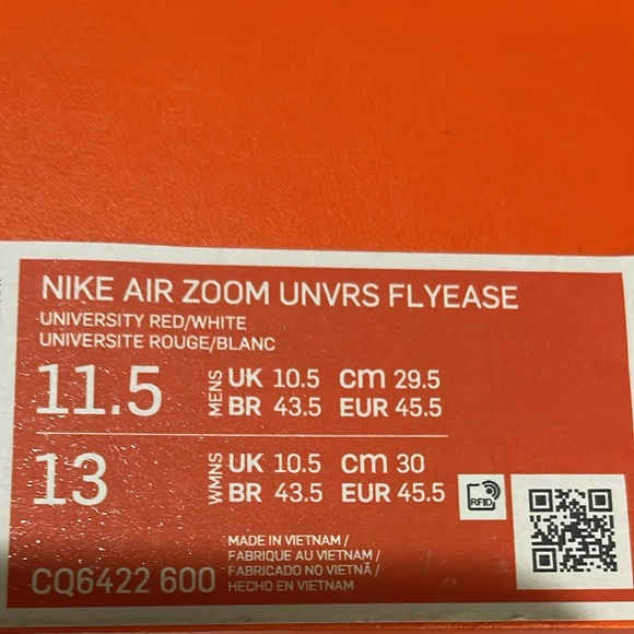 11.5 Men’s Nike Air Zoom Univrs Flyease. Red/Black. Never Worn. - Picture 2 of 6